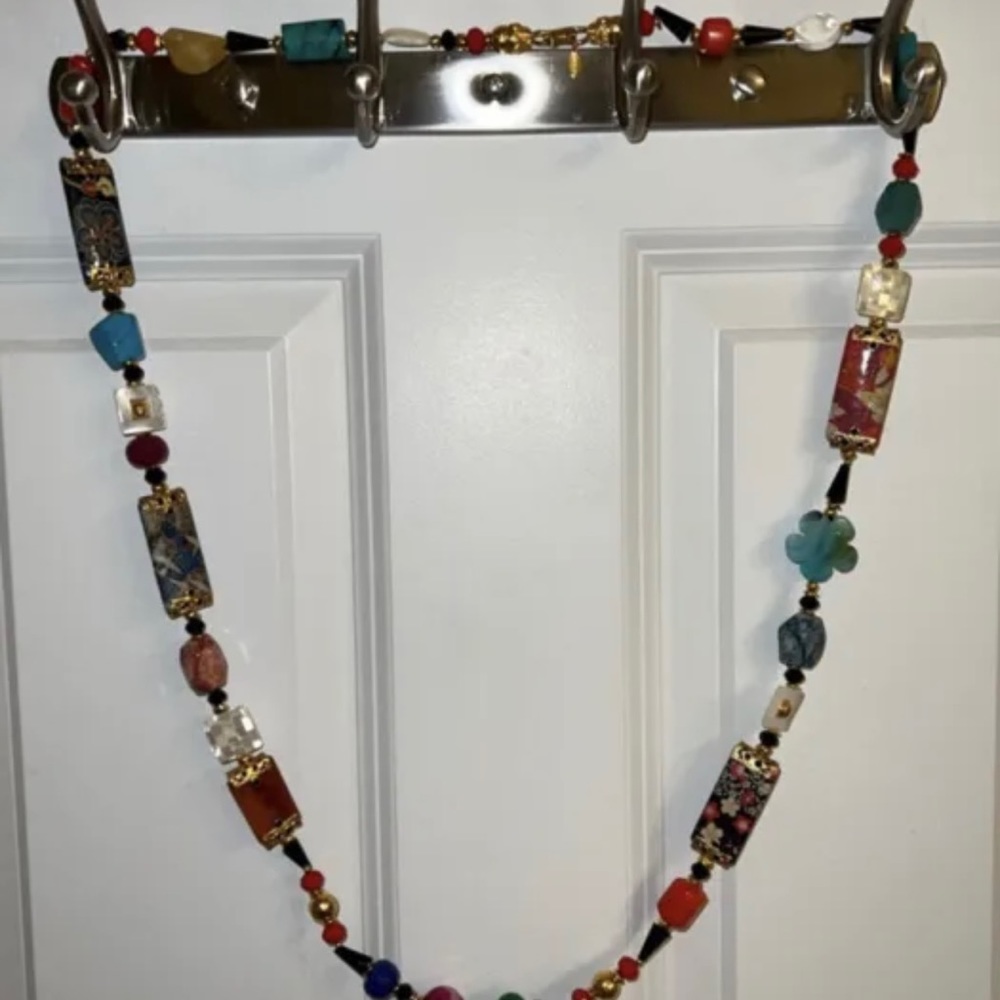 Jose and Maria Barrera Long Floral Necklace